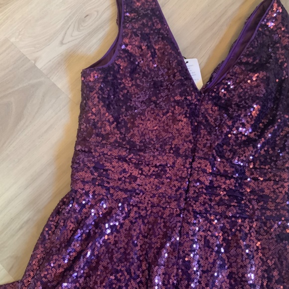 Kate Karin purple sequin Dance Prom Bridesmaid Fancy sleeveless dress New w/tags - Picture 5 of 12